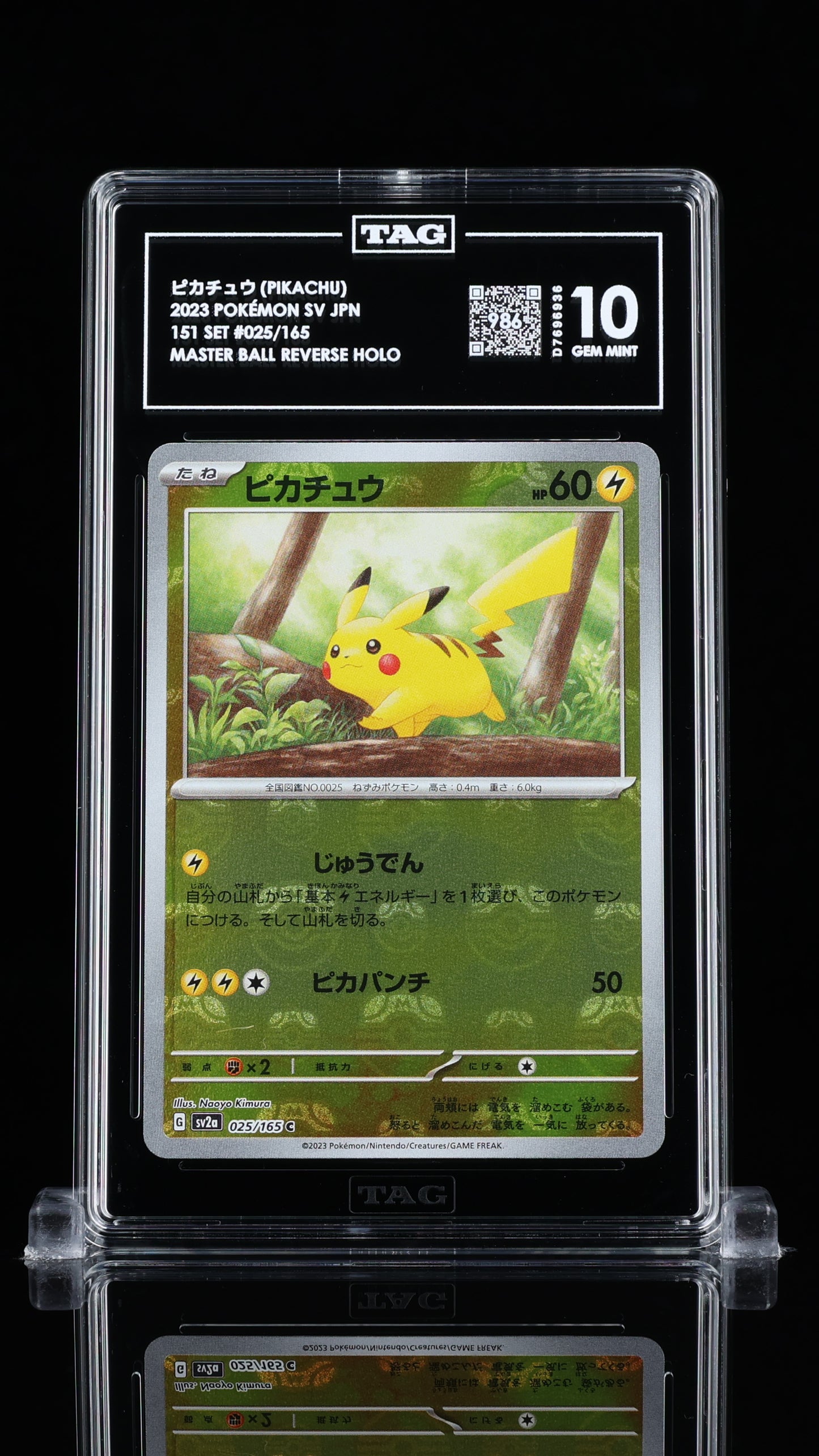 Pikachu Master Ball TAG Gem Mint 10 (986)