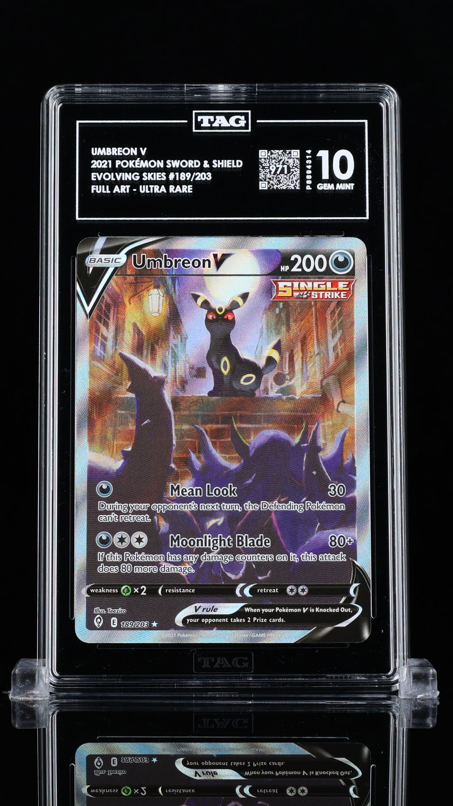 Umbreon V Alt Art TAG Gem Mint 10 (971) Rank #1 plus 1st Graded by TAG
