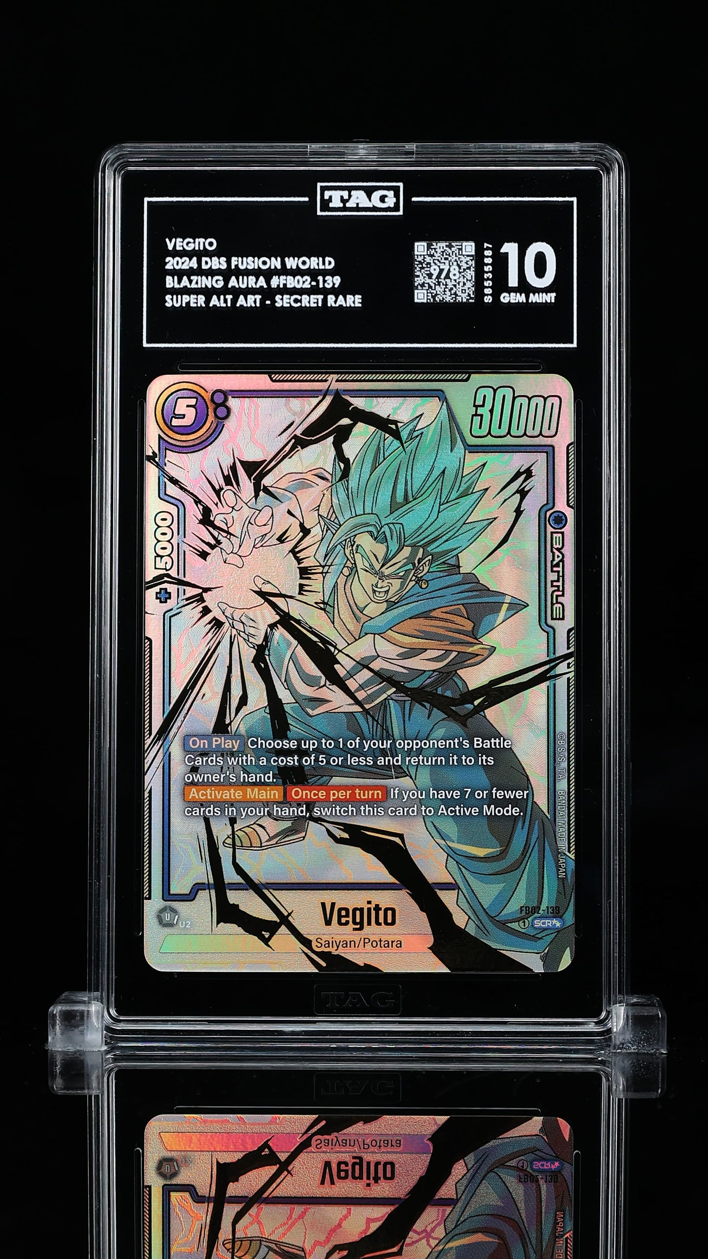 Vegito Secret Rare Super Alt Art (God Rare) TAG Gem Mint 10 (978)