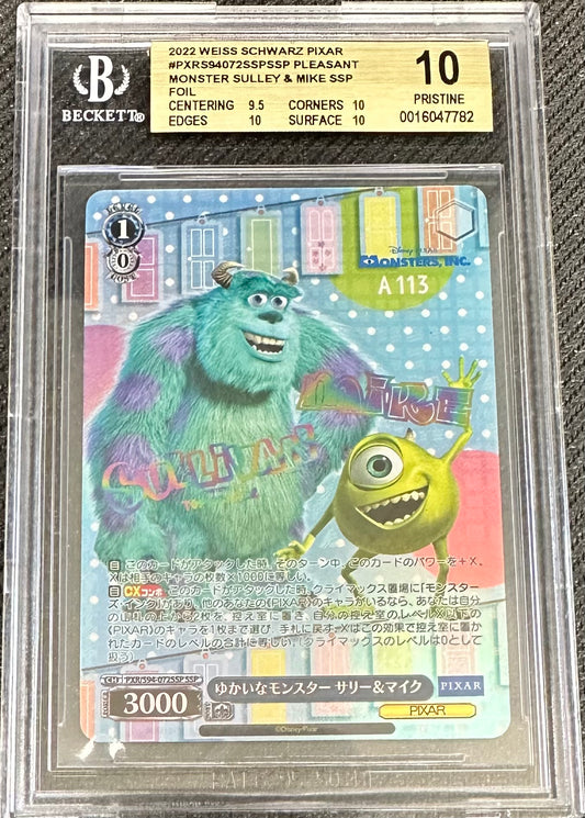 Weiss Schwarz Japanese Pixar Pleasant Monster Sulley & Mike SSP BGS Pristine 10
