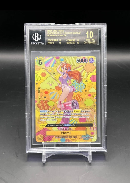 BGS Black Label Pristine 10 One Piece Nami SP OP08-106 Emperors in the New World