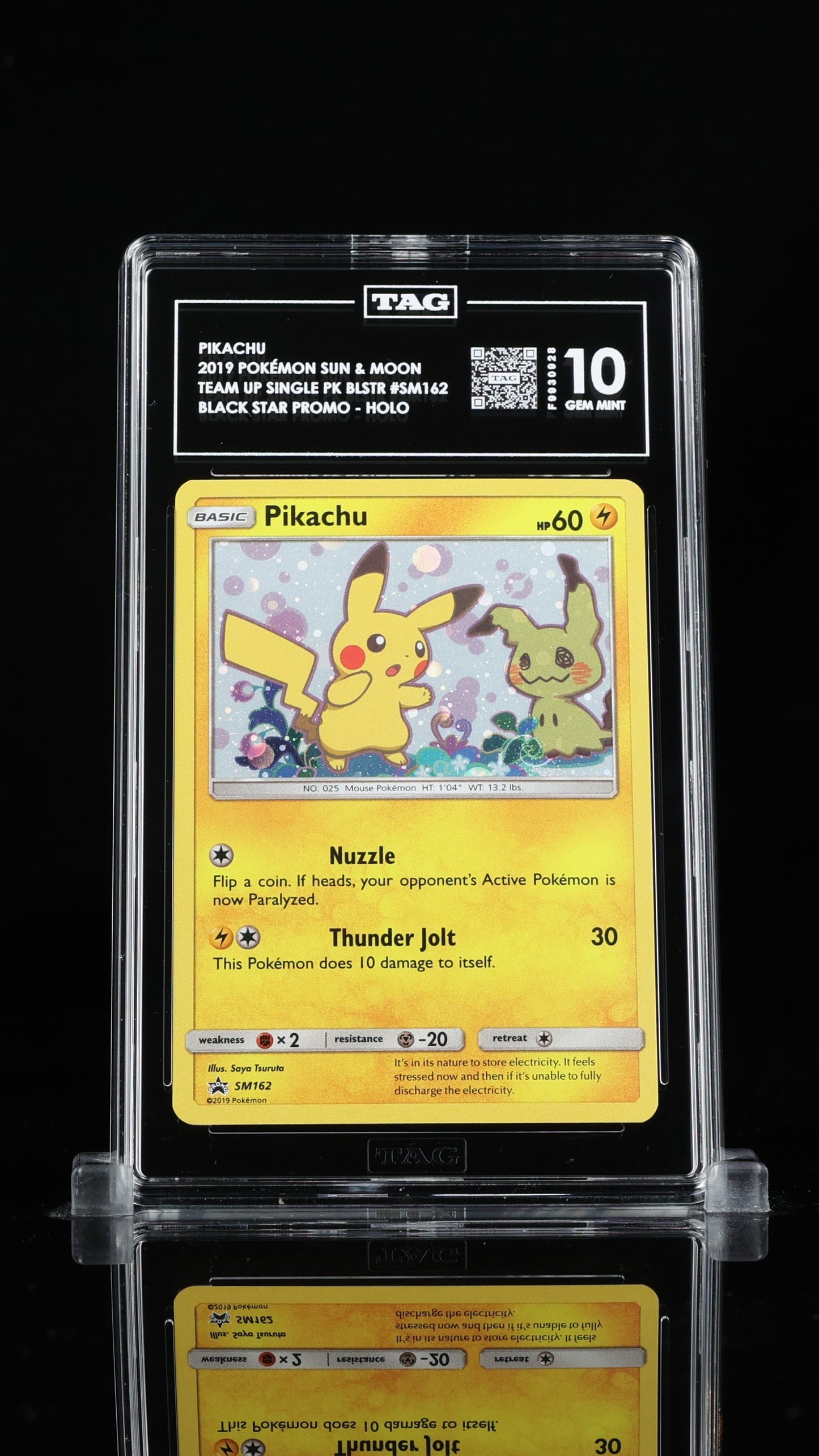 Pikachu Team Up Promo #SM162 TAG Gem Mint 10