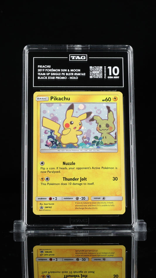 Pikachu Team Up Promo #SM162 TAG Gem Mint 10